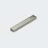 Long and thin bar-shaped rare earth magnets with silver nickel plating, laid flat on white desktop.