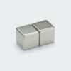 Two shiny nickel plated rare earth cube magnets made from one of the highest grades N50.